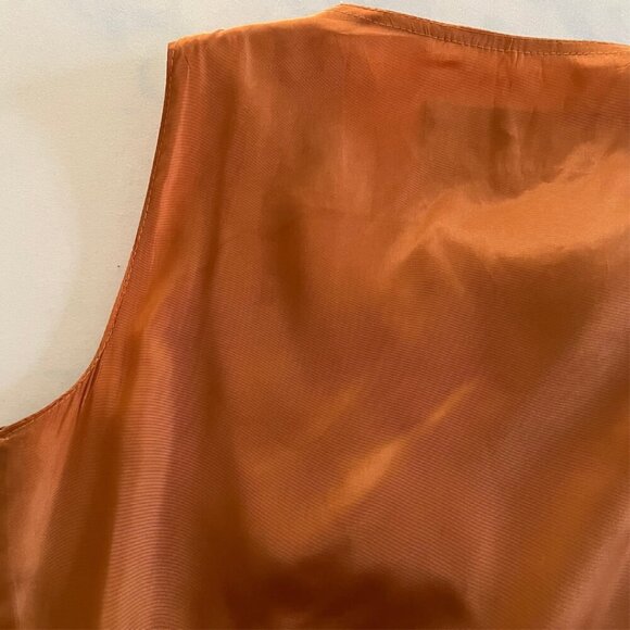 Winlit VTG Tan Camel Suede Leather Adjustable Waistcoat Vest - Picture 6 of 7